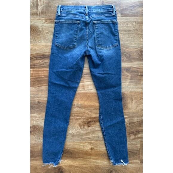 Frame Le High Skinny Distress Raw Step Hem Jeans in Woodbine Way- Size 26 - Picture 2 of 7